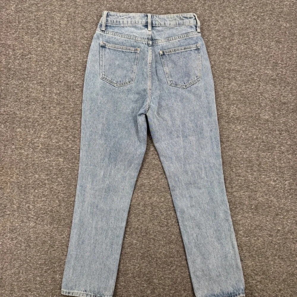 Simple Society Womens Patchwork Distressed Straight Leg Jeans Light Wash‎ Size 1